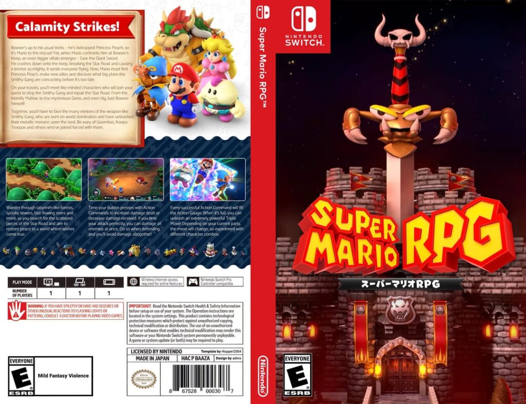 I created a new cover for Super Mario RPG, free to use!