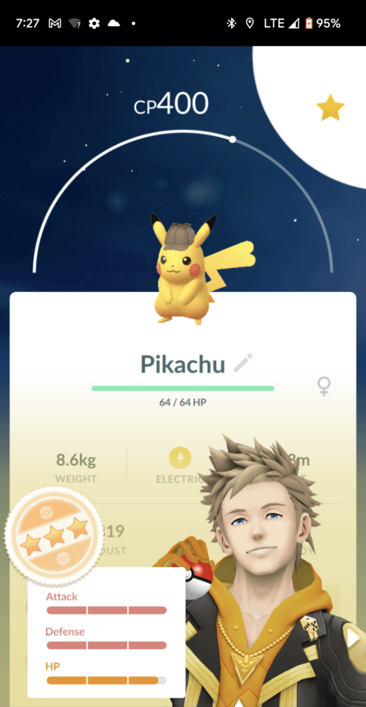 Just got this 98% detective Pikachu from research