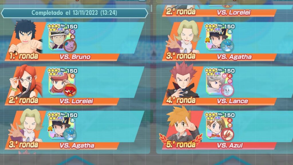 E4 Kanto 1vs3 15.000pts (Semana 168) -Pokemon Masters EX-