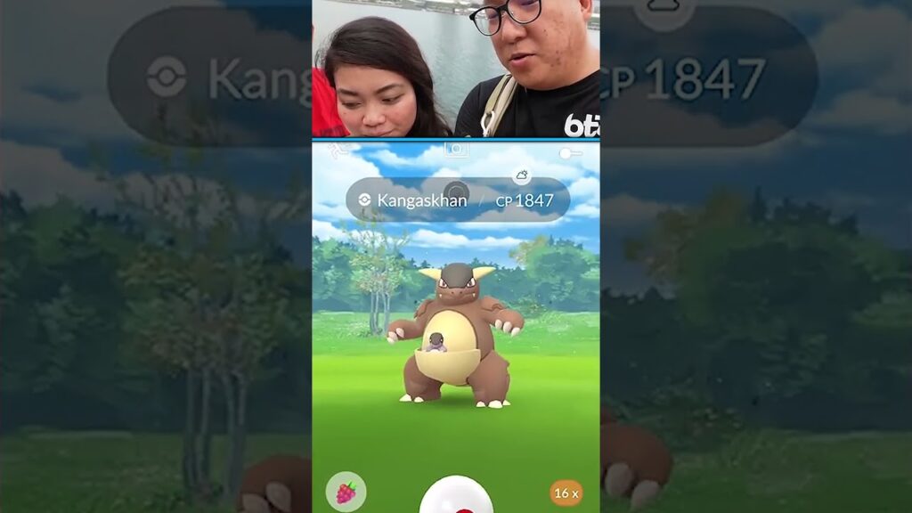 Catching Shiny & Hundo Kangaskhan in Pokemon GO #shorts #pokemongo