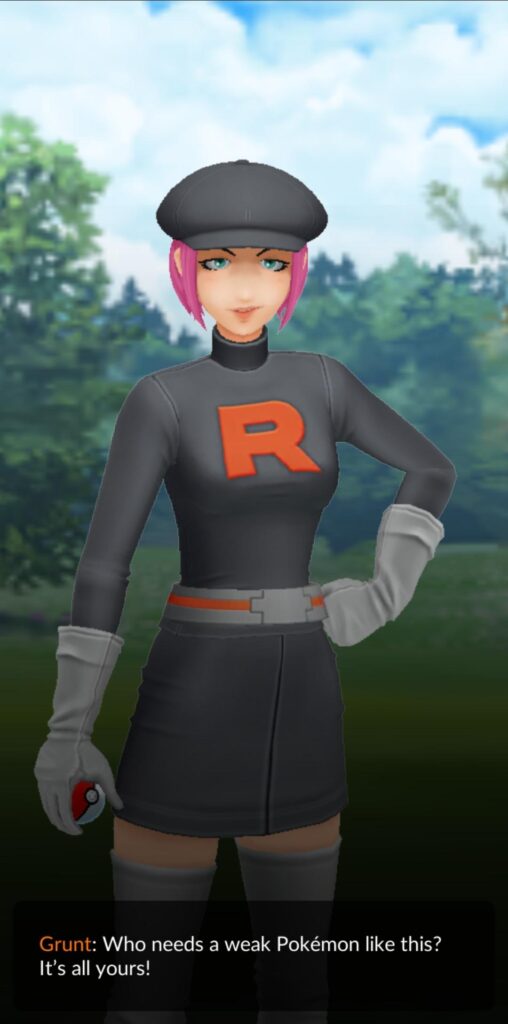 Let's give a shoutout to the grunts that are stronger than the leaders. This grunt had a Snorlax, a Poliwrath and a Dragonite. That's a really serious team.