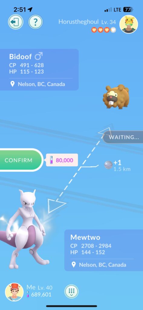 Was my friend’s son’s birthday and he really wanted a mewtwo! I demanded a fair trade for it