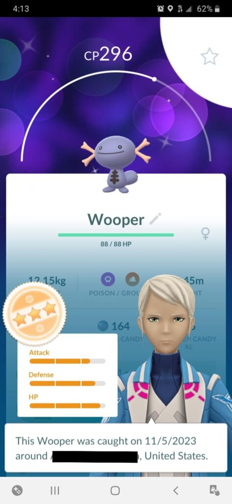 Forgot it was community day this was my first capture
