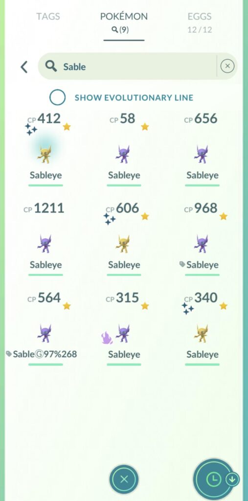 Shiny Sableyes won tic-tac-toe