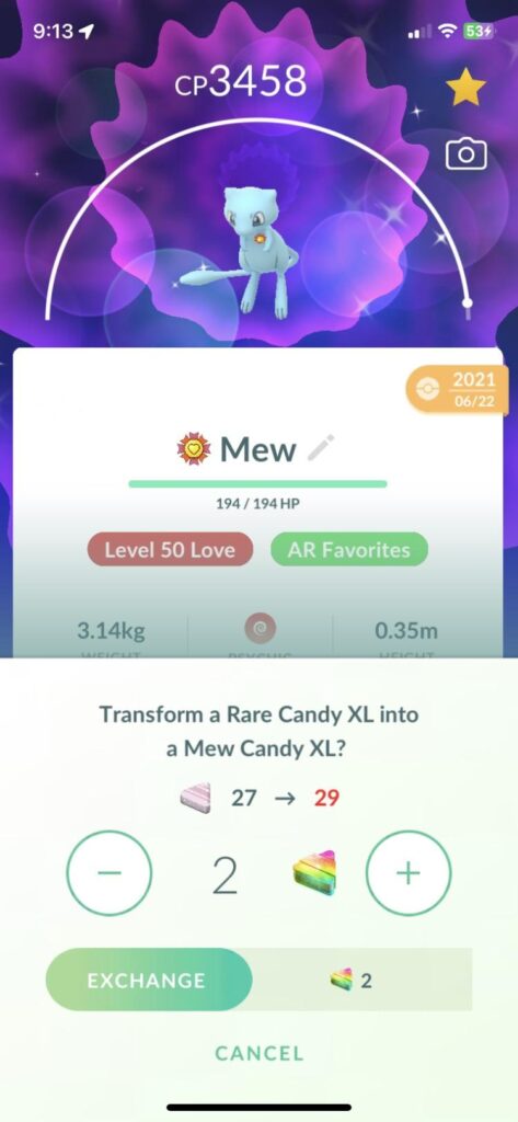 Mew is my bottomless pit for rare candy
