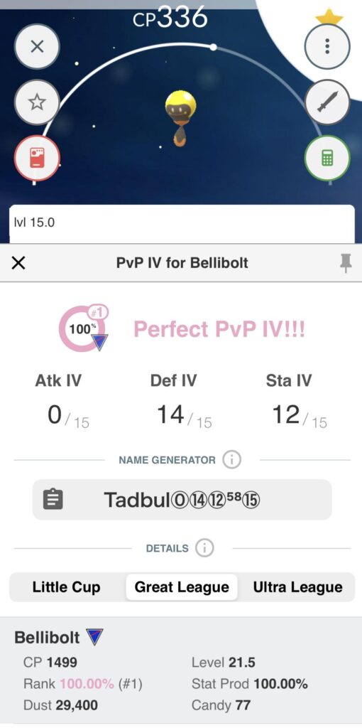 Caught this Perfect PVP new Light Bulb guy! So … is Bellbolt any good? 🤷🏻‍♂️