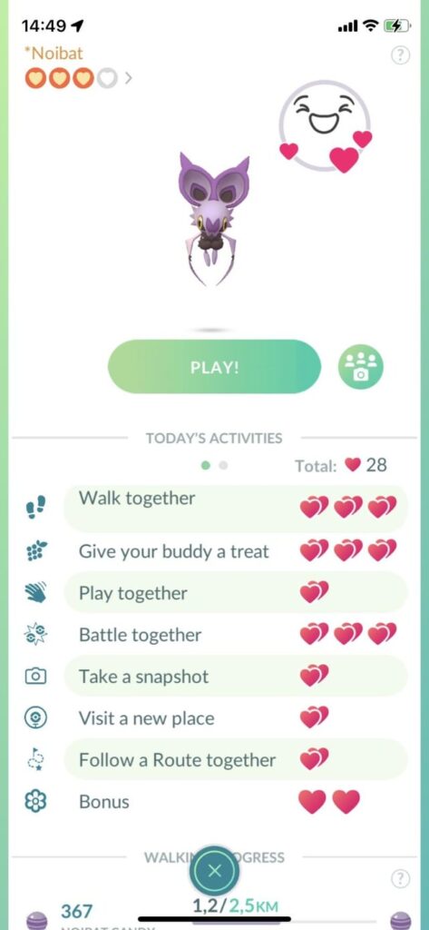 I managed to get 28 hearts on my buddy in a single day without a Poffin!