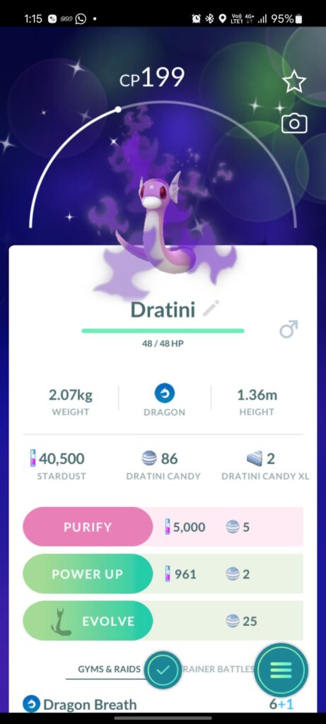 FINALLY! CAUGHT A SHINY DRATINI