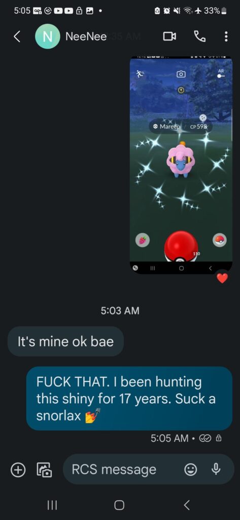 After every hunt, my wife trys to claim my pokemon!!!
