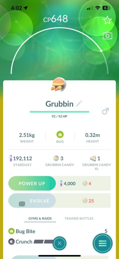 My daughter caught a Grubbin..