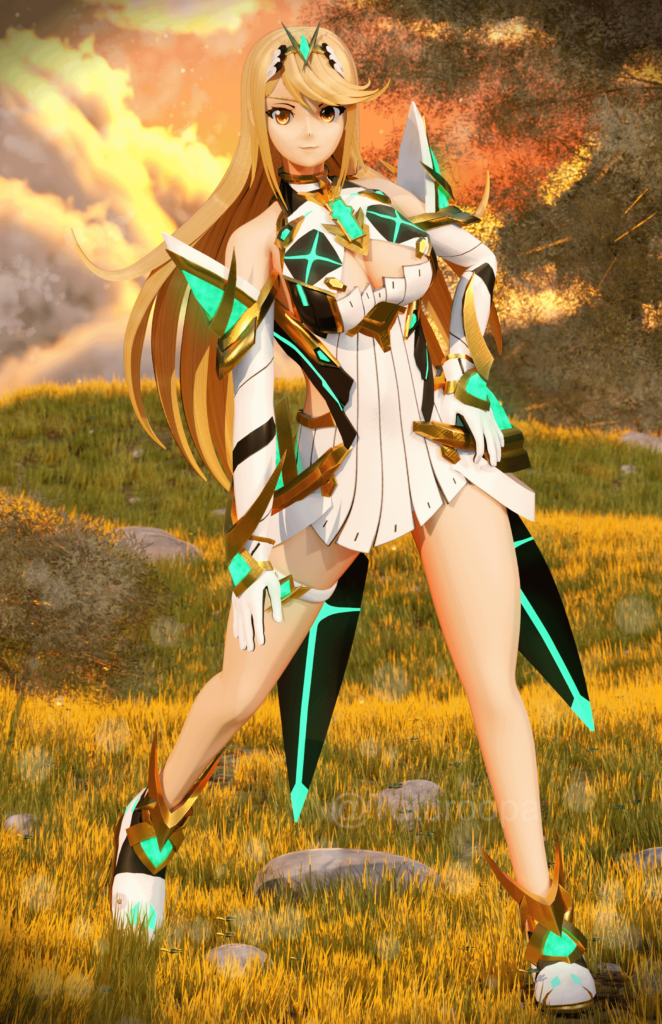 Finished up my Mythra model for Xenoblade 2's anniversary!
