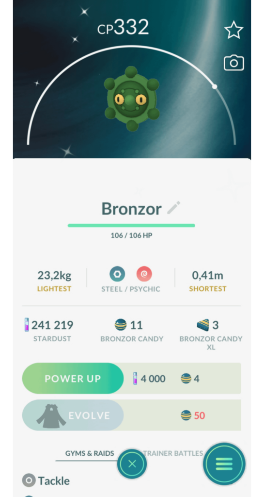Got a shinny Bronzor ✨