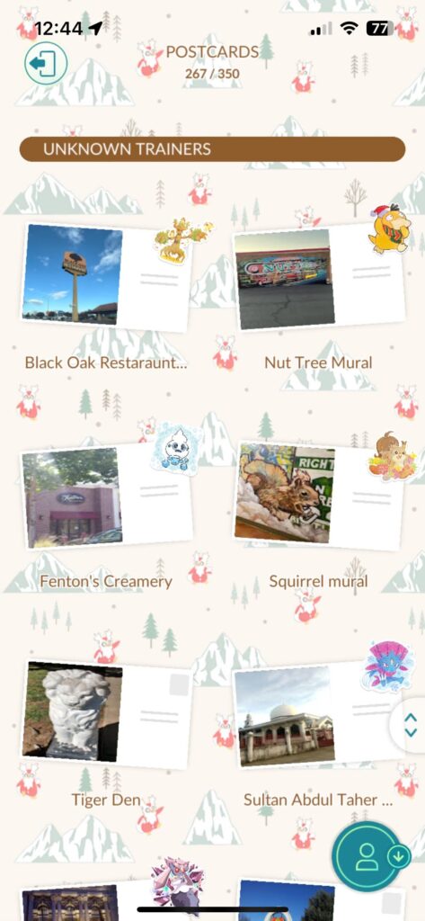 why is the game saving postcards from friends i still have as “unknown trainers”?