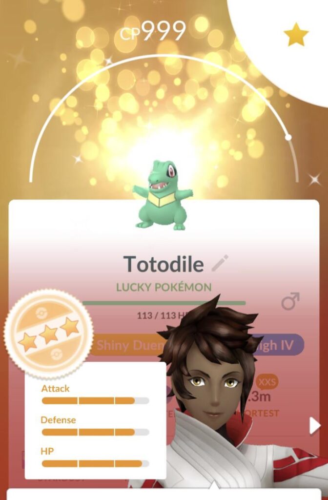 Shiny xxs baby totodile should I evolve or keep as is?