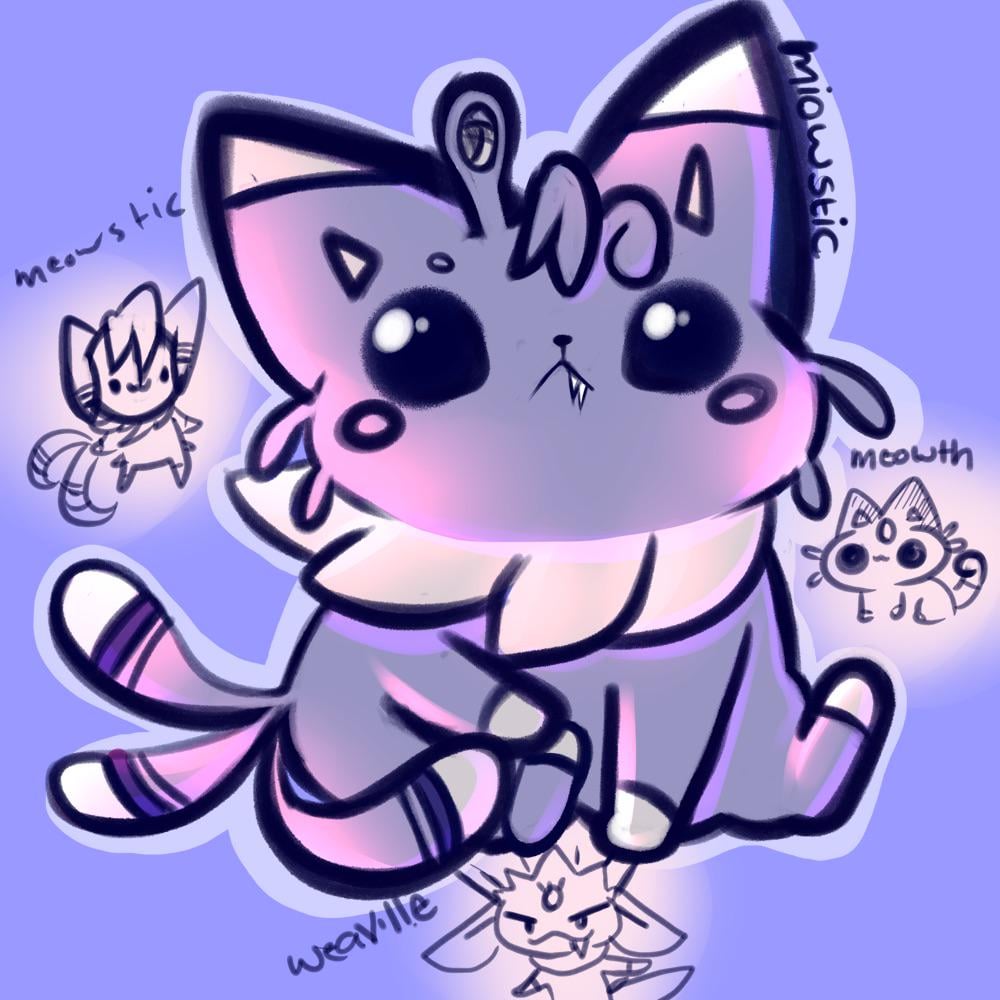 Fakemon Fusion: Meowthstic (by me)