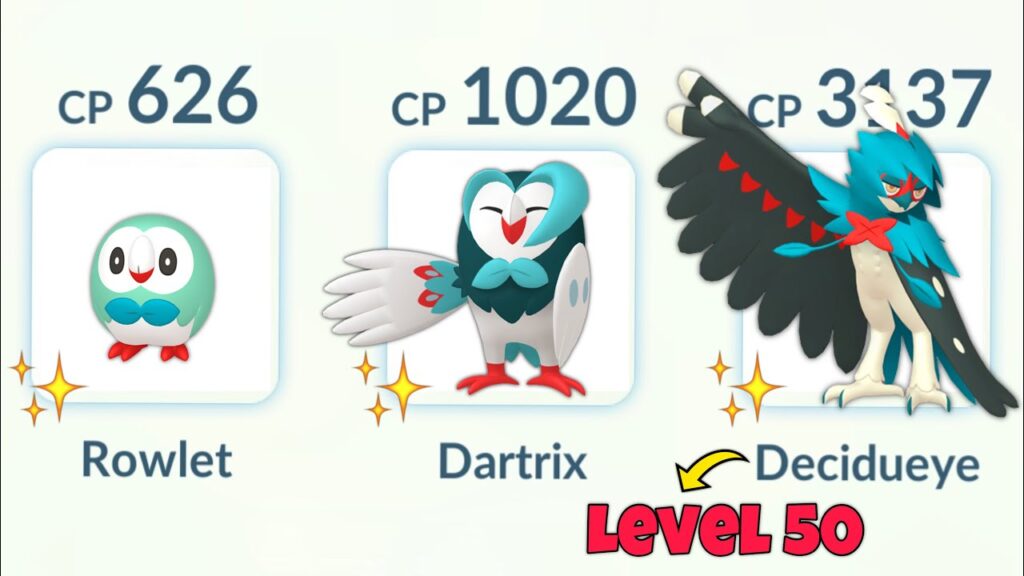 Level 50 SHINY DECIDUEYE Family in Pokemon GO PvP.