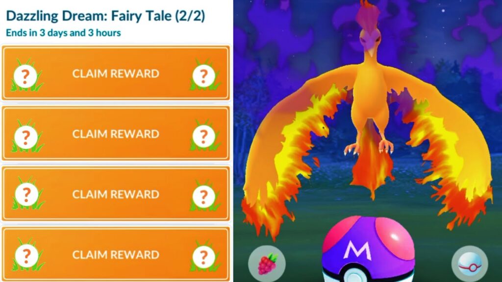 New "Dazzling Dream: Fairy Tale" timed research in pokemongo...