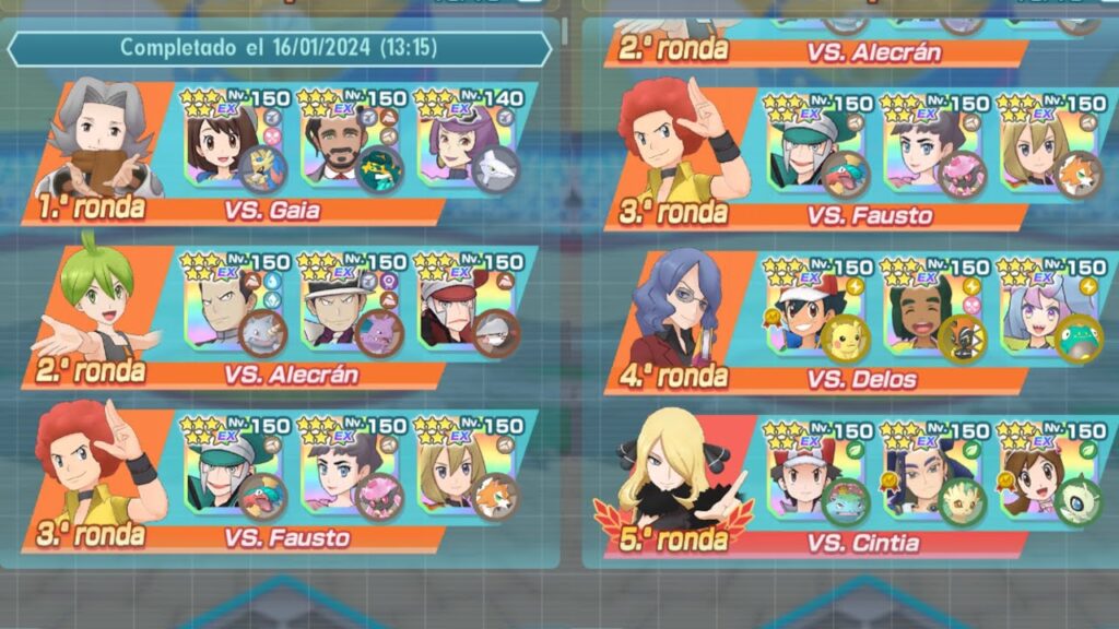 E4 Sinnoh 22.500pts Monotype (Semana 177) -Pokemon Masters EX-