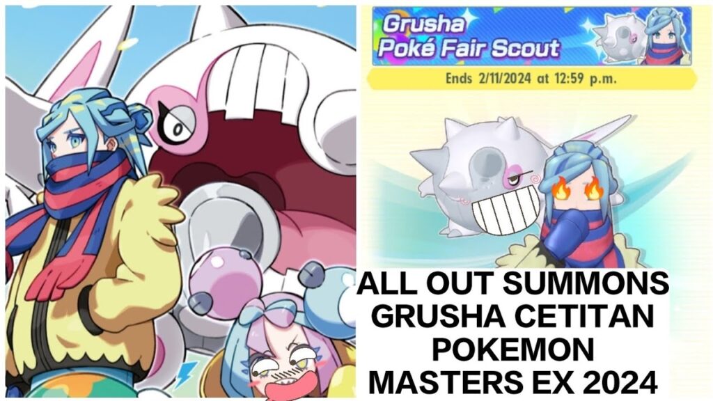 ALL OUT SUMMONS GRUSHA CETITAN GRUSHA POKE FAIR SCOUT GRUSHA POKEMON MASTERS EX GAMEPLAY 2024