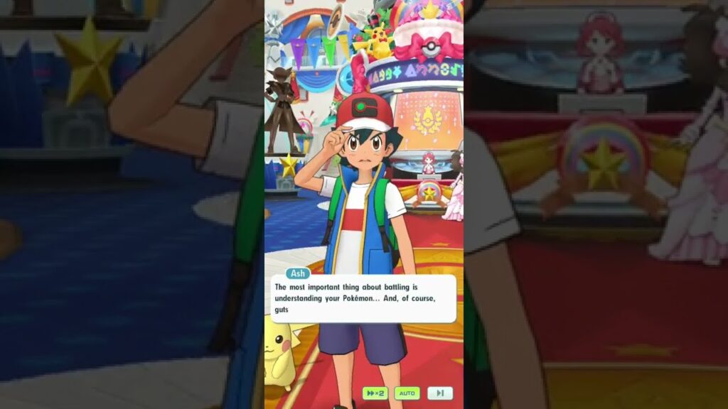 Pokemon Masters EX - Getting Advice From Ash And Pikachu In The Lobby, Ash's Laugh Is The Best #haha