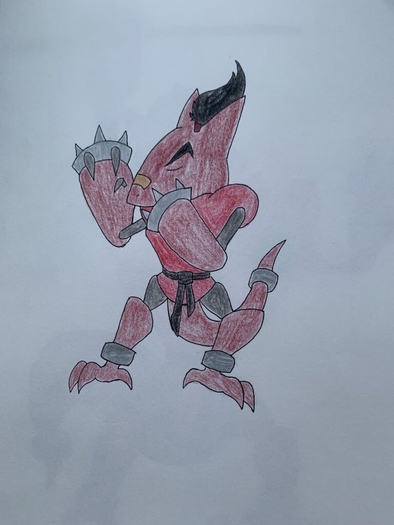 A convergent evolution of the Alakazam line. The Fighting/Steel Type Abrawl, Kadabrawl and Simbrawla.