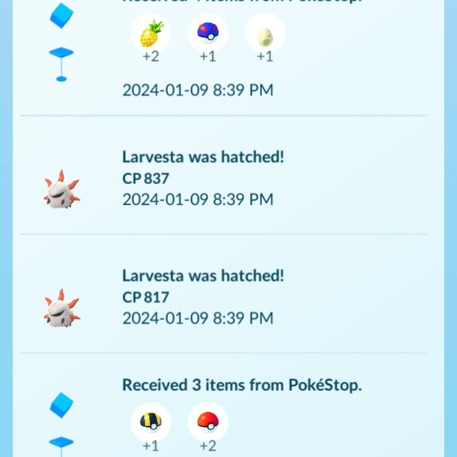 Just hatched 2 Larvesta back to back