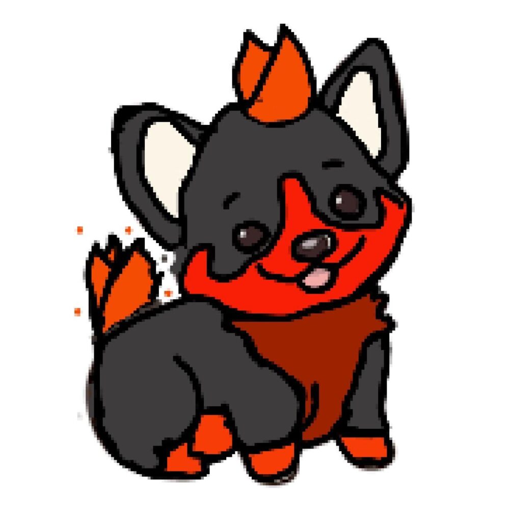 Fire type starter for my meme based region! (The This Is Fine Dog.)