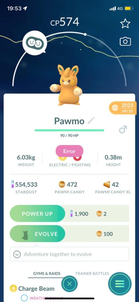 I walked the 25km and still can’t evolve Pawmo?!
