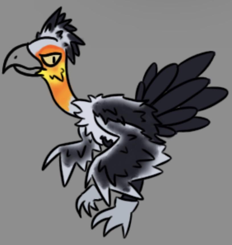 Generic secretary bird inspired Pokémon (flying/fighting)