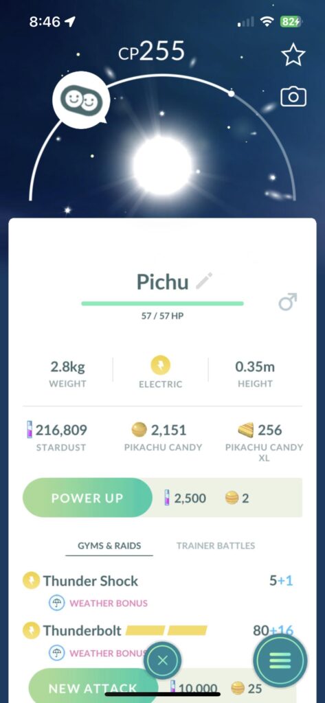 What would cause pichu to evolve into a state of pure energy?