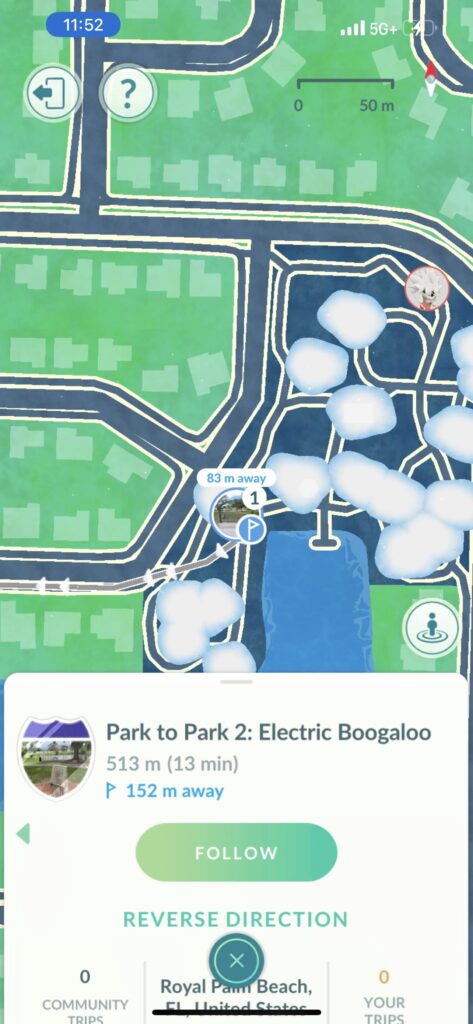 Created a route…that immediately shows that I’m too old to be playing Pokémon go. Lol
