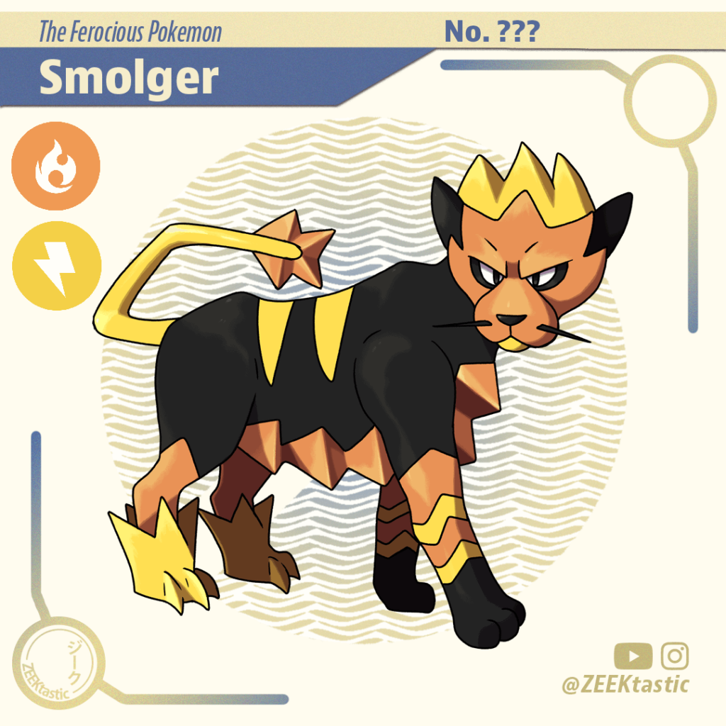 Smolger, the Fire-Electric type Pokemon