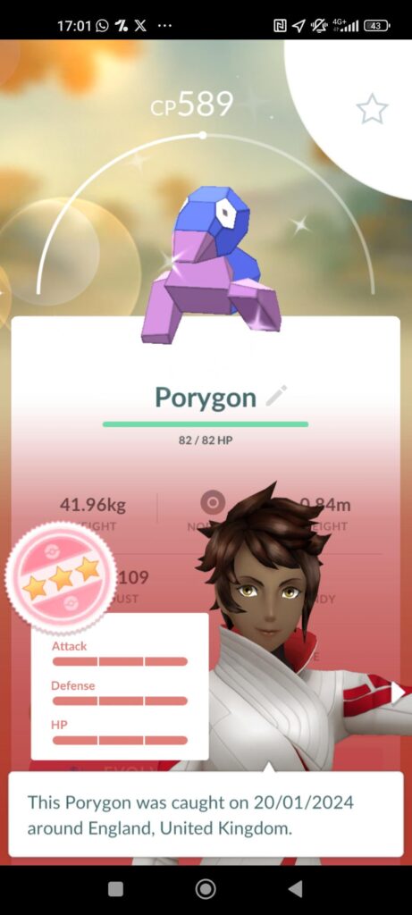 After 75,027 catches, 8 years and 46 levels, I finally got my first shundo thanks to Porygon community day :)