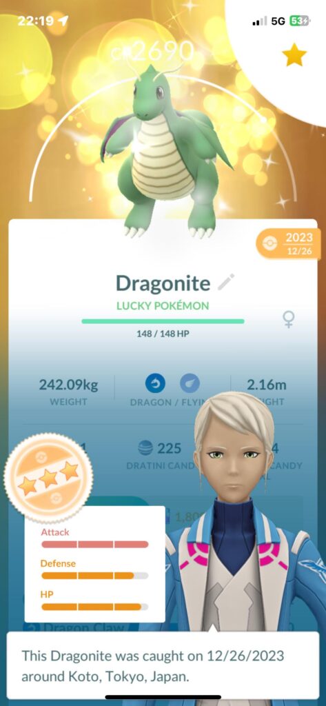 Got this lucky Tokyo dragonite