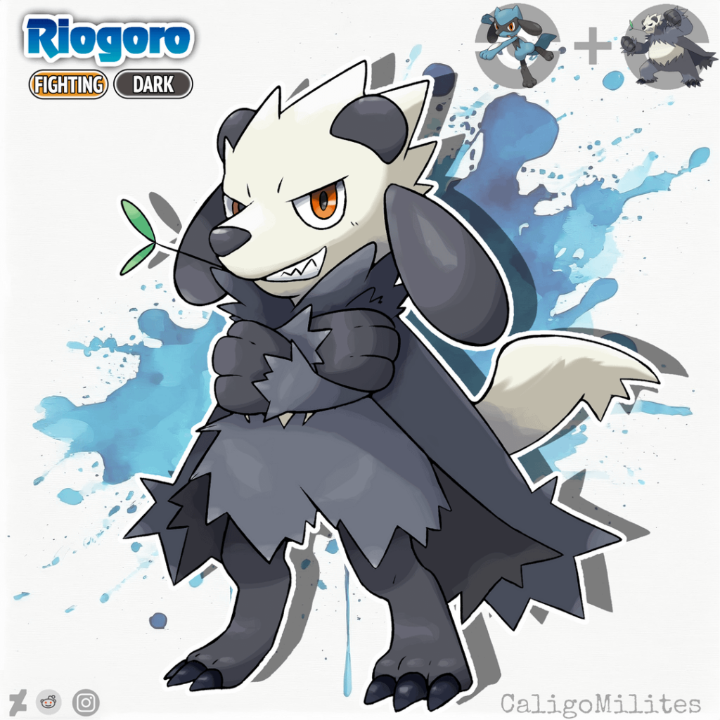 Fusion Riolu and Pangoro Pokemon Fakemon
