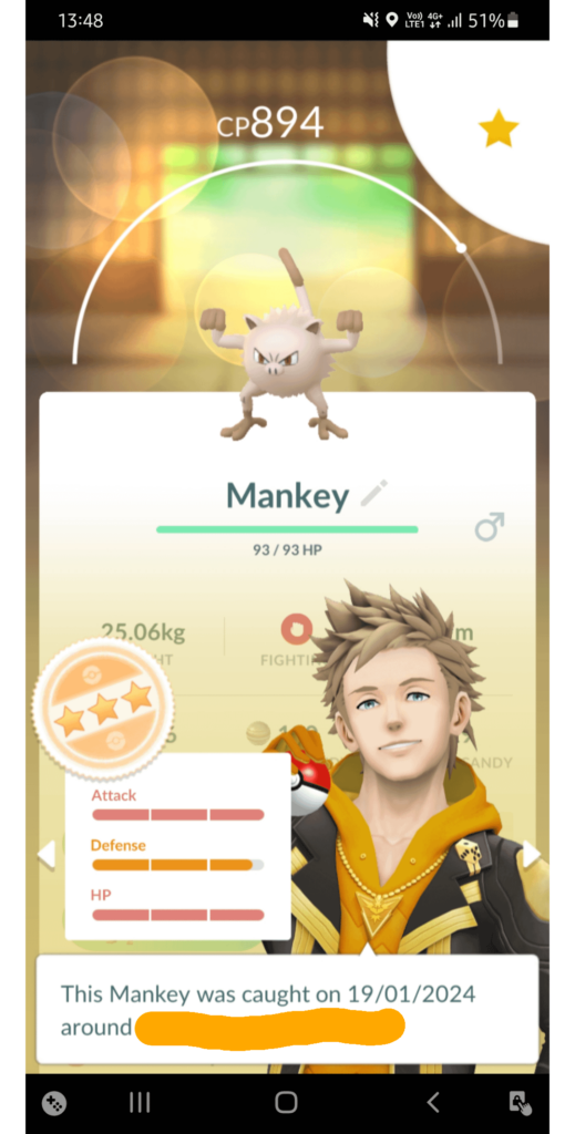 First Mankey I caught today