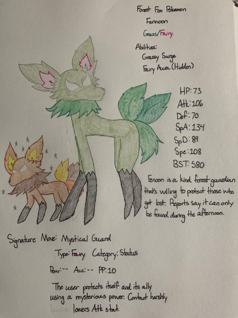 Redrew (and slightly redesigned) my legendary Fakemon: the Folklore Trio