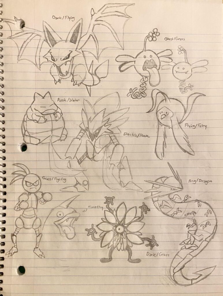 Found some Fakemon I drew in high school.