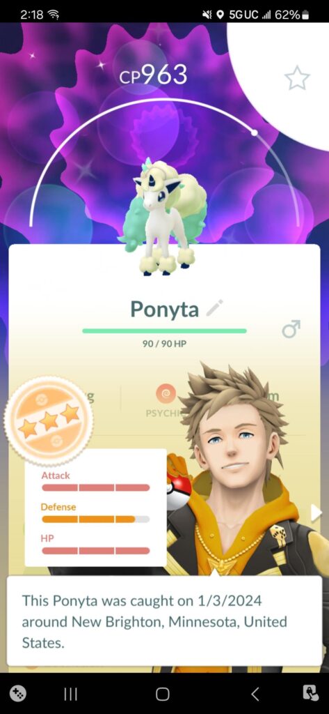 Hatched a galarian shiny ponyta