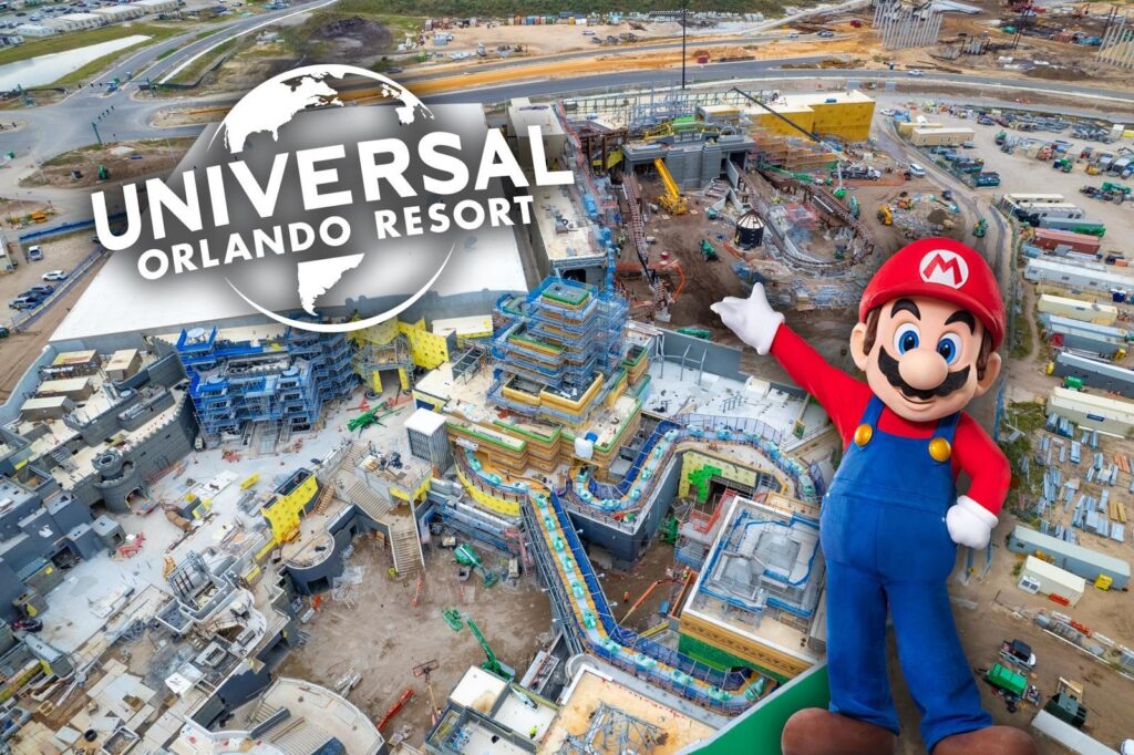 Super Nintendo World theme park construction sees MAJOR theming progress with new drone photos