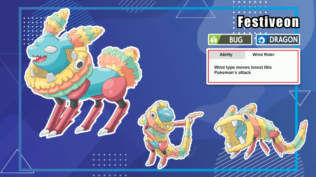 I drew a Dual type Eeveelution - Bug Dragon