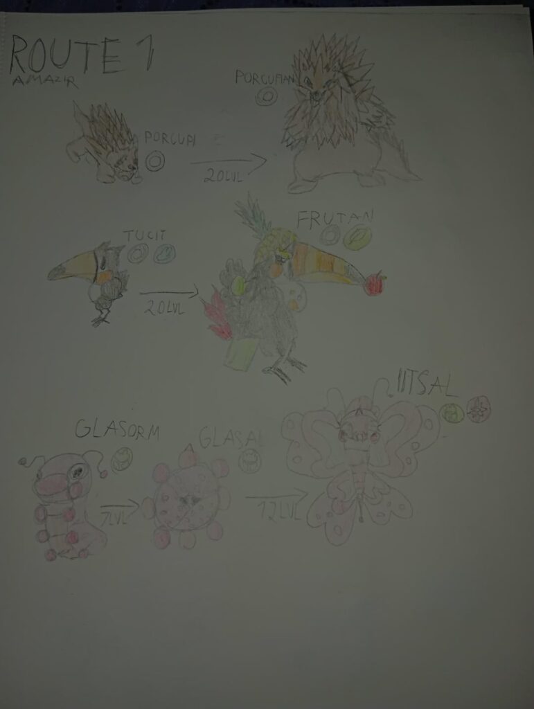 Route 1 and 2 other pokemon linea for my Amazir region