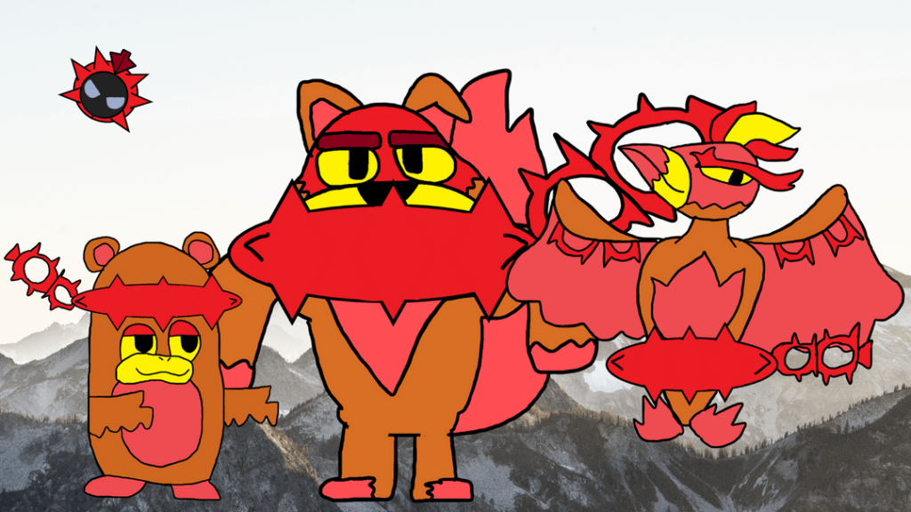 I made a Tamato Berry Perchahaunt, so I made The spicy Loyal Three trio!