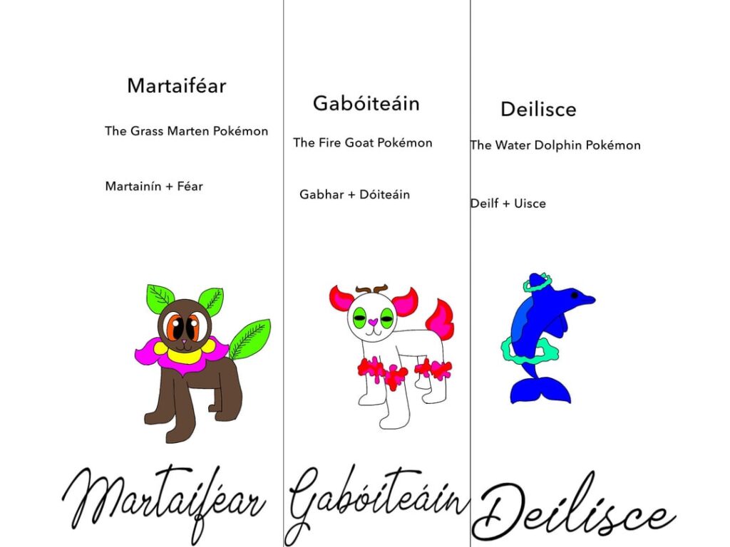 I made some starters for my Ireland Pokémon region