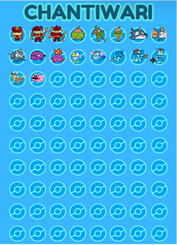 This is how my Chantiwarian dex is going! I am doing a Pokemon every day of the year