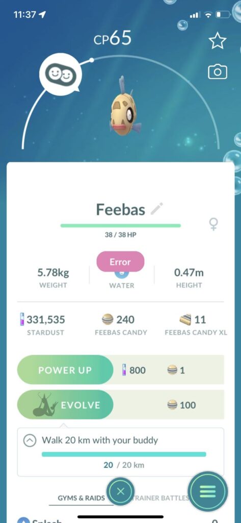 Wont let me evolve