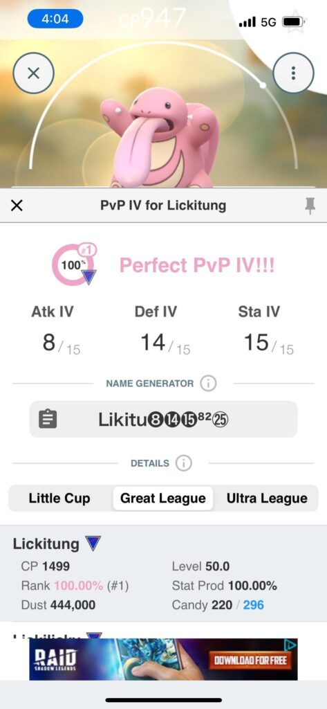 Going to cost nearly half a million stardust, but I caught a RANK 1 LICKITUNG!