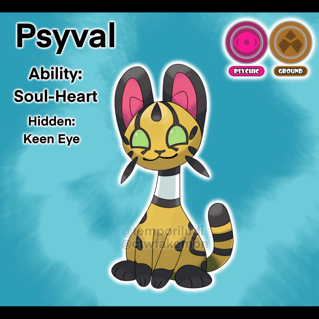 Psyval (Psychic Serval fakemon)