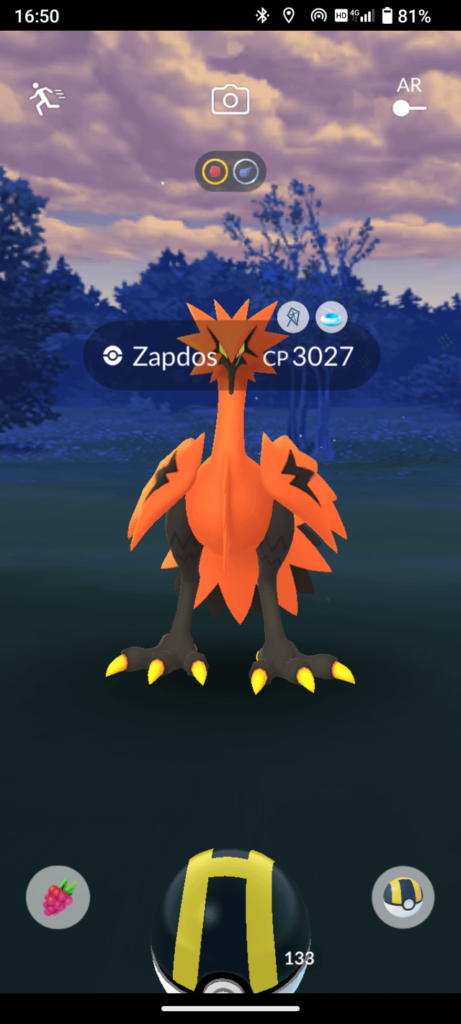 Just caught my very first Galarian Zapdos, after trying so much back when i was an active player. And instantly used my Masterball :)