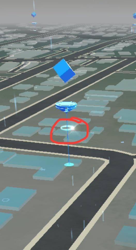 What is circle on base of pokestop?